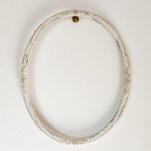 Antique Small Oval Shabby Picture Frame 10 inches Tall